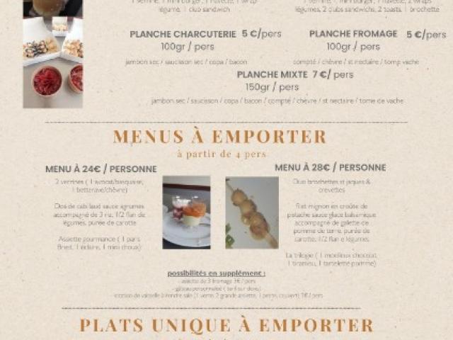 Plaisirs & Délices Traiteur vous présentes sa Nouvelle carte à emporter